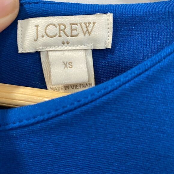 J Crew Seamed Ponte Long Sleeve Knit Dress in Blue - Picture 2 of 5